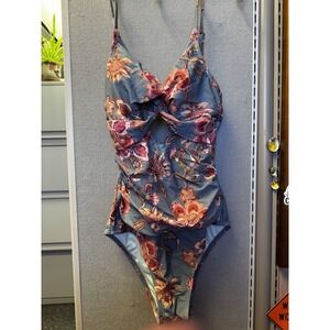 NWT Cornflower Blue XS Rusched Cupshe Womens One Piece Swimsuit Adj Straps A2